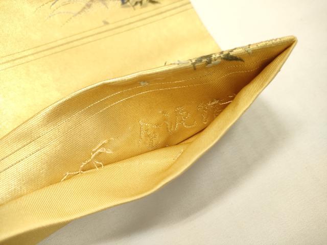 平和屋本店●六通柄袋帯　唐織　春日の里絵文　本金箔　金泥箔　正絹　逸品　DABG5082fe