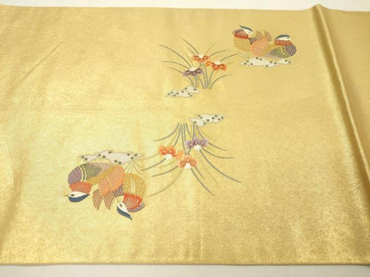 平和屋本店●六通柄袋帯　唐織　一休庵好絵文　本金箔　金泥箔　正絹　逸品　DABG5085fe