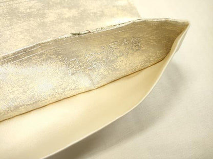 平和屋本店●太鼓柄袋帯　唐織　東照宮絵文　本金箔　白金泥箔　正絹　逸品　DABG5194fe