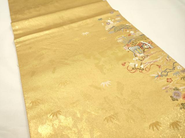 平和屋本店●西陣　長嶋成織物　ながしま帯　六通柄袋帯　唐織　献上能衣　本金箔　瀞金錦　正絹　逸品　DABG5195fe