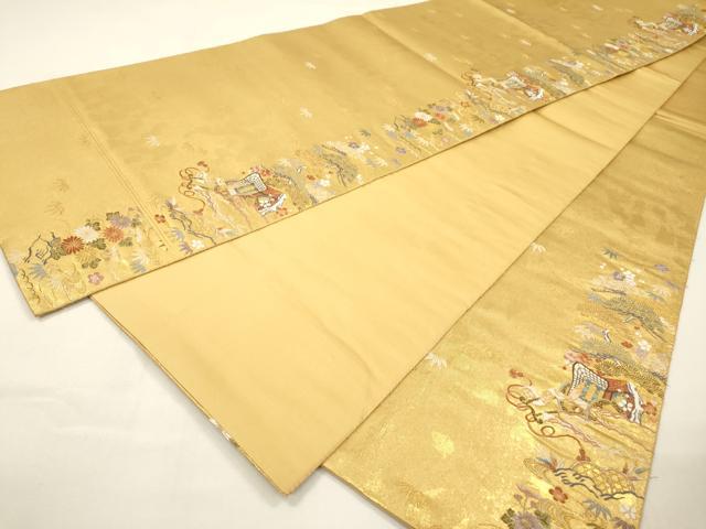 平和屋本店●西陣　長嶋成織物　ながしま帯　六通柄袋帯　唐織　献上能衣　本金箔　瀞金錦　正絹　逸品　DABG5195fe