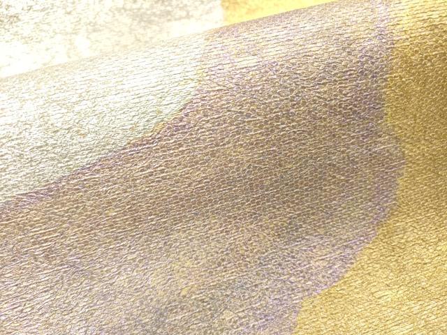 平和屋着物▼六通柄袋帯　和紙　道長文様　金銀彩　正絹　逸品　DABG5228fe