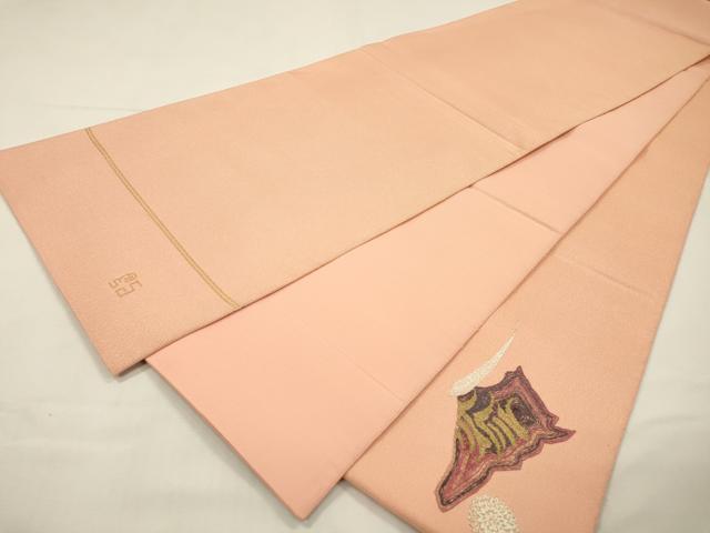 平和屋着物▼太鼓柄袋帯　作家物　総刺繍　幾何学　正絹　逸品　DABG5274fe