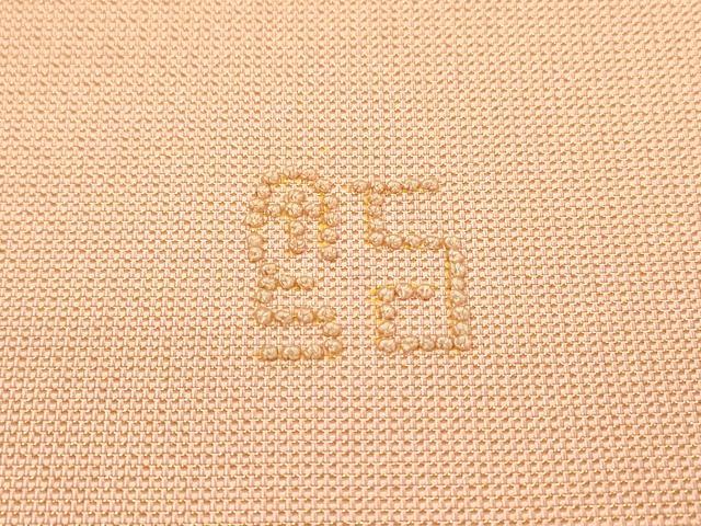 平和屋着物▼太鼓柄袋帯　作家物　総刺繍　幾何学　正絹　逸品　DABG5274fe
