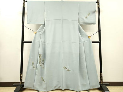 平和屋着物▼訪問着　総刺繍　短冊花松文　金銀糸　正絹　逸品　DABG5309fe