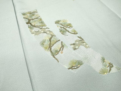 平和屋着物▼訪問着　総刺繍　短冊花松文　金銀糸　正絹　逸品　DABG5309fe