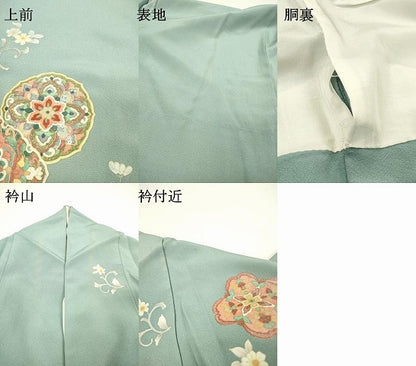 平和屋着物▼訪問着　刺繍　正倉院更紗花唐草文　暈し染　金糸　正絹　逸品　DABG5321fe