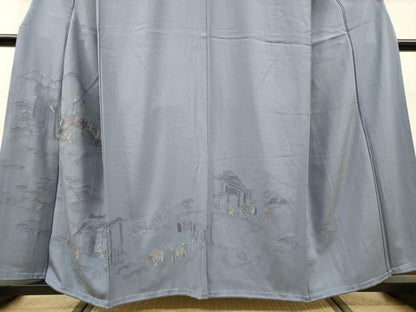 平和屋着物▼中国三大刺繍　スワトウ刺繍　汕頭刺繍　総刺繍　訪問着　人物風景　正絹　逸品　未使用　DABG5325fe
