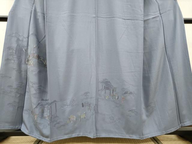 平和屋着物▼中国三大刺繍　スワトウ刺繍　汕頭刺繍　総刺繍　訪問着　人物風景　正絹　逸品　未使用　DABG5325fe