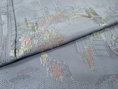 平和屋着物▼中国三大刺繍　スワトウ刺繍　汕頭刺繍　総刺繍　訪問着　人物風景　正絹　逸品　未使用　DABG5325fe
