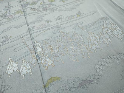 平和屋着物▼中国三大刺繍　スワトウ刺繍　汕頭刺繍　総刺繍　訪問着　人物風景　金糸　正絹　逸品　未使用　DABG5335fe