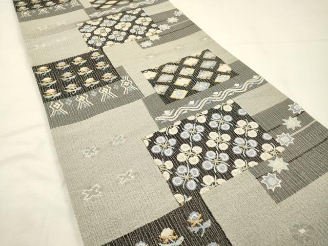 平和屋着物▽極上　中国三大刺繍　相良刺繍　総刺繍　袋帯　スリーシーズン　春夏秋　色紙花文　金銀糸　正絹　逸品　DABG5365fe