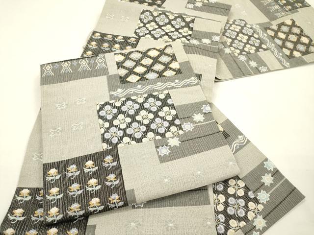 平和屋着物▽極上　中国三大刺繍　相良刺繍　総刺繍　袋帯　スリーシーズン　春夏秋　色紙花文　金銀糸　正絹　逸品　DABG5365fe