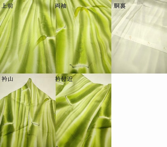 平和屋着物●上質な小紋　地紋起こし　竹　正絹　逸品　DABG5442fe