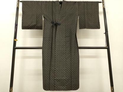 平和屋着物▽道中着　スリーシーズン　春夏秋　塵除け　印伝　舞花　ロング丈　正絹　逸品　未使用　DABG5496fe