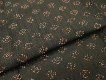 平和屋着物▽道中着　スリーシーズン　春夏秋　塵除け　印伝　舞花　ロング丈　正絹　逸品　未使用　DABG5496fe