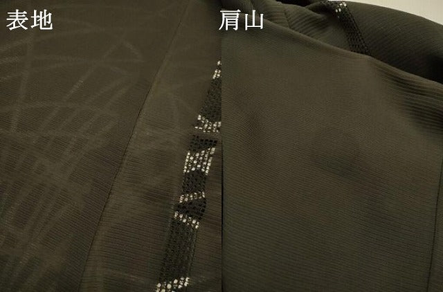 平和屋着物▽羽織　スリーシーズン　春夏秋　塵除け　無双　絽袷　絽×絽　芝文　黒地　正絹　逸品　DABG5497fe