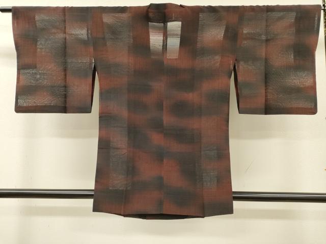 平和屋着物▽道行コート　スリーシーズン　春夏秋　塵除け　霞文　正絹　逸品　DABG5498fe