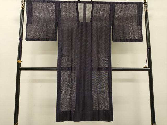 平和屋着物▽道行コート　スリーシーズン　春夏秋　塵除け　縞　ロング丈　未使用　DABG5502fe