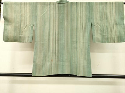 平和屋着物▽道中着　スリーシーズン　春夏秋　塵除け　羅　縞　正絹　逸品　DABG5506fe