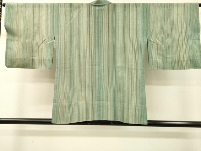 平和屋着物▽道中着　スリーシーズン　春夏秋　塵除け　羅　縞　正絹　逸品　DABG5506fe