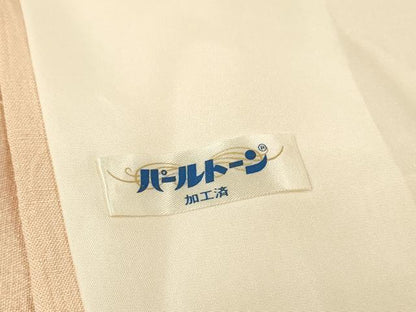 平和屋着物▽訪問着　単衣　紬地　駒刺繍　草花　銀彩　正絹　逸品　DABG5515fe