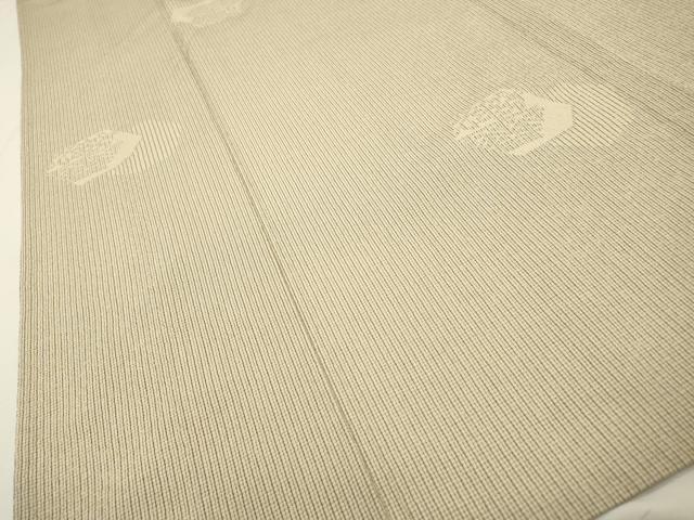 平和屋着物▽本塩沢　単衣　幾何学文様　正絹　逸品　DABG5525fe