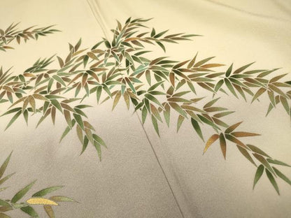平和屋着物▽訪問着　単衣　笹竹文　暈し染　金彩　さが美扱い　正絹　逸品　DABG5526fe