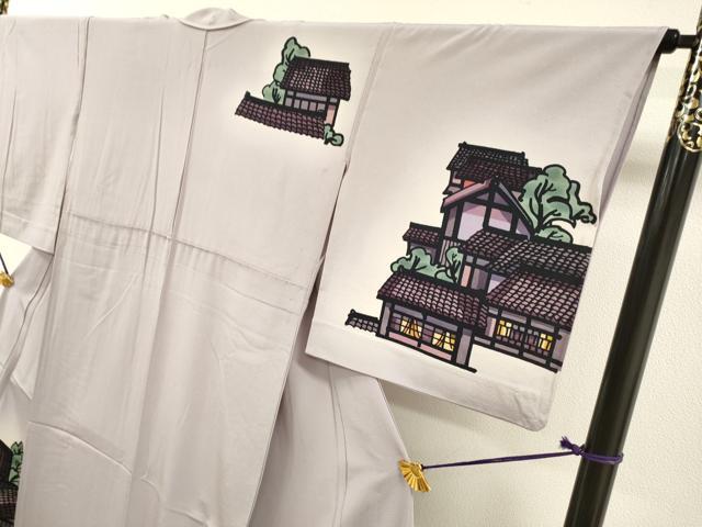 平和屋着物▽訪問着　単衣　作家物　風景文　暈し染　正絹　逸品　DABG5527fe