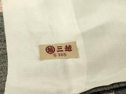 平和屋着物▽上質な紬　単衣　100亀甲　横段文　三越扱い　正絹　逸品　DABG5544fe