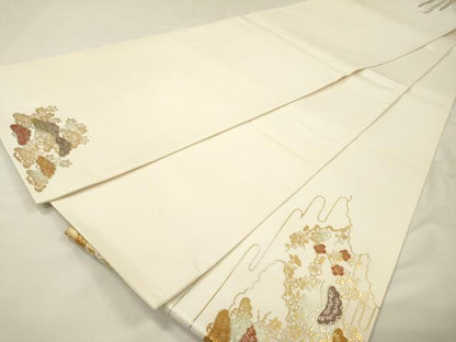 平和屋着物▼西陣　太鼓柄袋帯　螺鈿　金閣寺　金彩　証紙付き　正絹　逸品　DABG5569fe