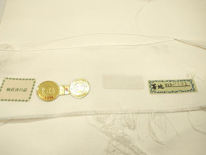 平和屋着物▼西陣　太鼓柄袋帯　螺鈿　金閣寺　金彩　証紙付き　正絹　逸品　DABG5569fe