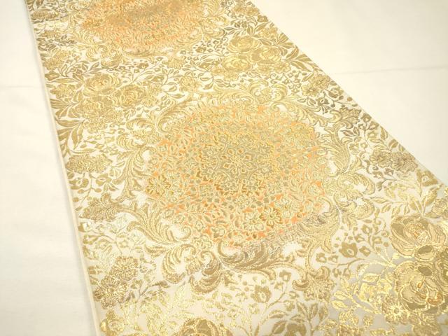 平和屋着物▼西陣　服部織物謹製　六通柄袋帯　オリエント更紗　金糸　正絹　逸品　DABG5575fe