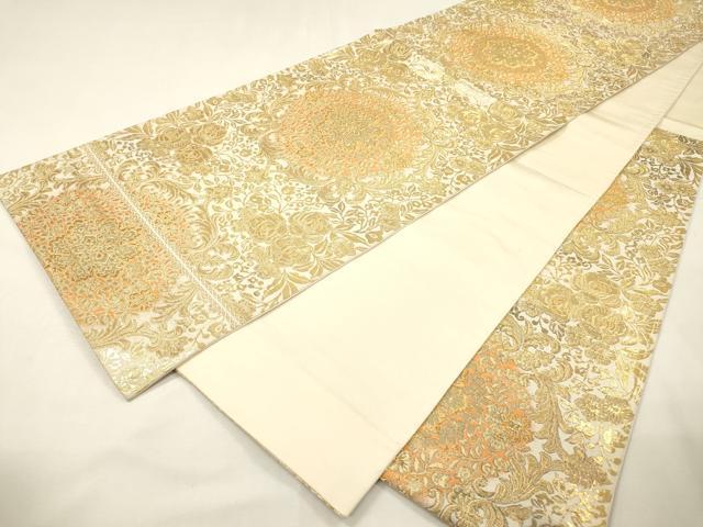 平和屋着物▼西陣　服部織物謹製　六通柄袋帯　オリエント更紗　金糸　正絹　逸品　DABG5575fe