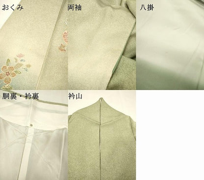 平和屋着物▼中国三大刺繍　スワトウ刺繍　汕頭刺繍　総刺繍　訪問着　草花　暈し染　正絹　逸品　DABG5639fe