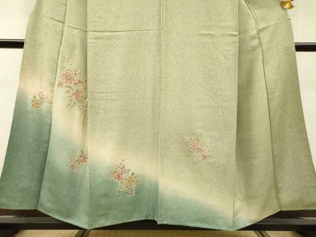 平和屋着物▼中国三大刺繍　スワトウ刺繍　汕頭刺繍　総刺繍　訪問着　草花　暈し染　正絹　逸品　DABG5639fe