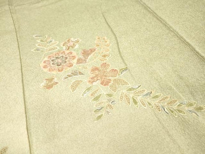 平和屋着物▼中国三大刺繍　スワトウ刺繍　汕頭刺繍　総刺繍　訪問着　草花　暈し染　正絹　逸品　DABG5639fe