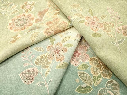 平和屋着物▼中国三大刺繍　スワトウ刺繍　汕頭刺繍　総刺繍　訪問着　草花　暈し染　正絹　逸品　DABG5639fe