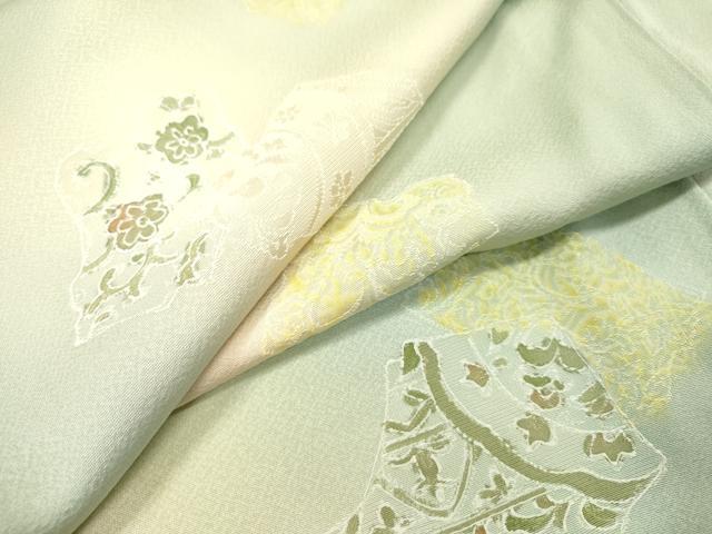 平和屋着物●上質な小紋　地紋起こし　破れ色紙花文　暈し染　正絹　逸品　未使用　DABG5650fe