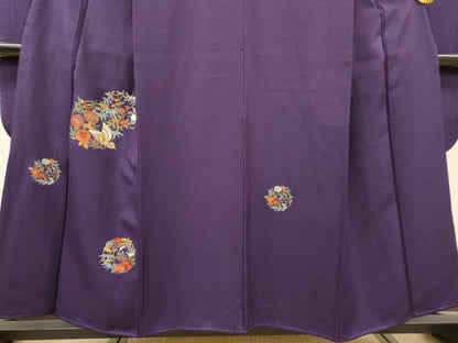 平和屋着物▼中国三大刺繍　スワトウ刺繍　汕頭刺繍　総刺繍　振袖　舞蝶花丸文　金銀糸　正絹　逸品　DABG5655fe