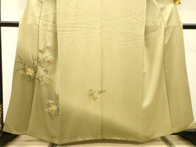 平和屋着物▼訪問着　螺鈿　葡萄蔦の葉文　暈し染　金彩　やまと誂製　正絹　逸品　DABG5656fe