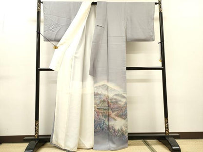 平和屋着物▼豪華色留袖　作家物　手描き　大原の里　暈し染　正絹　逸品　DABG5661fe