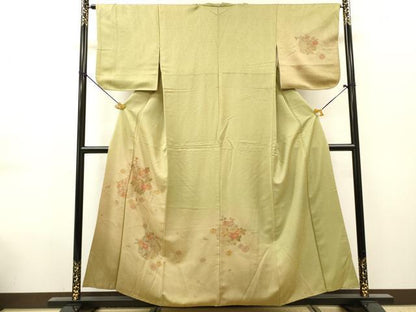 平和屋着物▼中国三大刺繍　スワトウ刺繍　汕頭刺繍　相良刺繍　総刺繍　訪問着　雪輪芝花文　暈し染　正絹　逸品　DABG5668fe