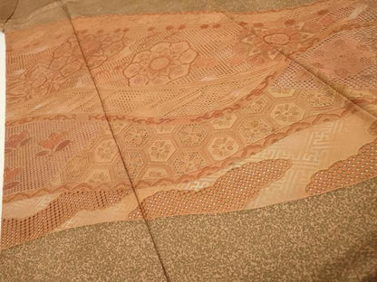 平和屋着物▼中国三大刺繍　スワトウ刺繍　汕頭刺繍　相良刺繍　総刺繍　訪問着　道長正倉院吉祥花文　正絹　逸品　DABG5670fe