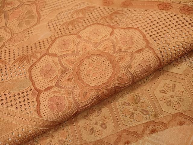 平和屋着物▼中国三大刺繍　スワトウ刺繍　汕頭刺繍　相良刺繍　総刺繍　訪問着　道長正倉院吉祥花文　正絹　逸品　DABG5670fe