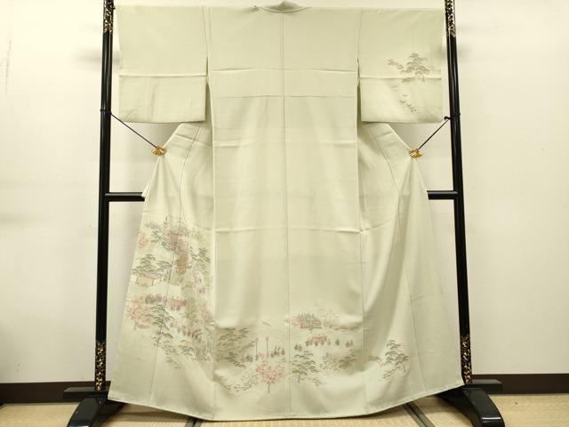 平和屋着物▼中国三大刺繍　スワトウ刺繍　汕頭刺繍　総刺繍　訪問着　人物風景文　金糸　正絹　逸品　DABG5672fe