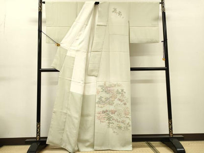 平和屋着物▼中国三大刺繍　スワトウ刺繍　汕頭刺繍　総刺繍　訪問着　人物風景文　金糸　正絹　逸品　DABG5672fe