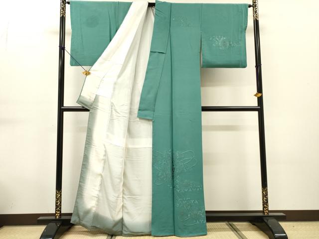平和屋着物▼中国三大刺繍　スワトウ刺繍　汕頭刺繍　総刺繍　訪問着　吉祥花文　正絹　逸品　DABG5673fe