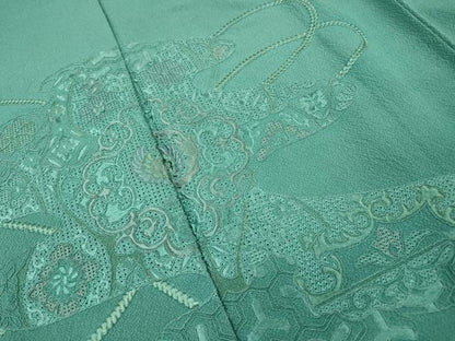 平和屋着物▼中国三大刺繍　スワトウ刺繍　汕頭刺繍　総刺繍　訪問着　吉祥花文　正絹　逸品　DABG5673fe