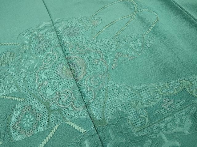 平和屋着物▼中国三大刺繍　スワトウ刺繍　汕頭刺繍　総刺繍　訪問着　吉祥花文　正絹　逸品　DABG5673fe